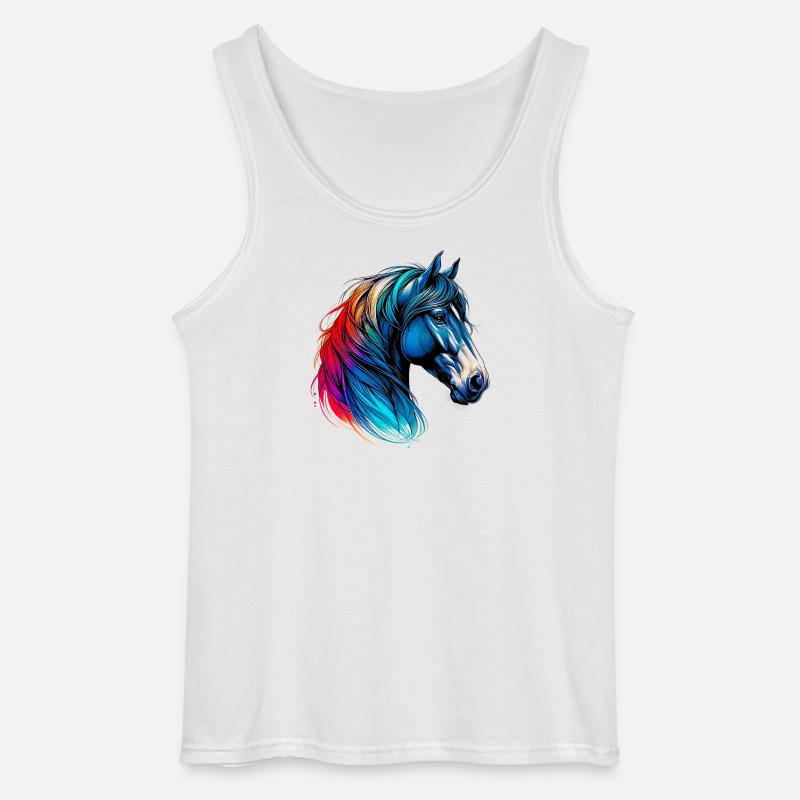 Pferd - Gildan Männer Tank Top - Weiß