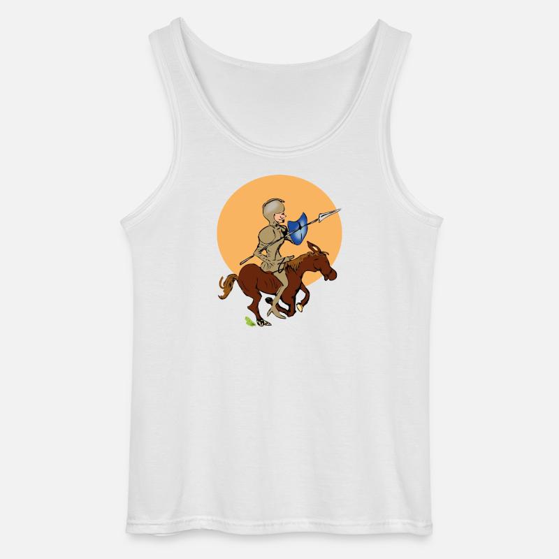 Ritter auf Pferd - Gildan Männer Tank Top - Weiß