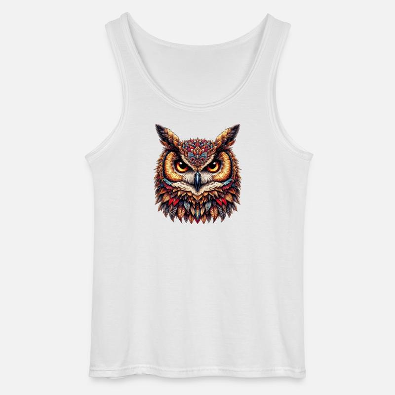 Eule - Gildan Männer Tank Top - Weiß