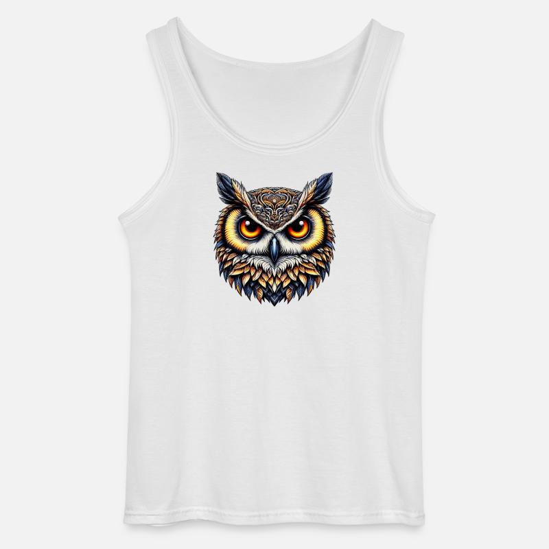 Eule - Gildan Männer Tank Top - Weiß