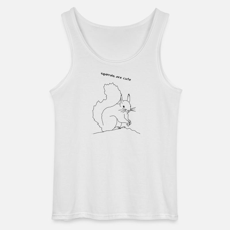 Eichhörnchen süß, lineart - Gildan Männer Tank Top - Weiß