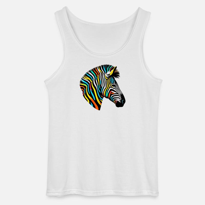 Zebra - Gildan Men’s Tank Top - white