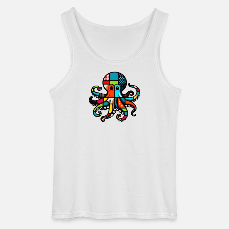 Krake - Gildan Männer Tank Top - Weiß