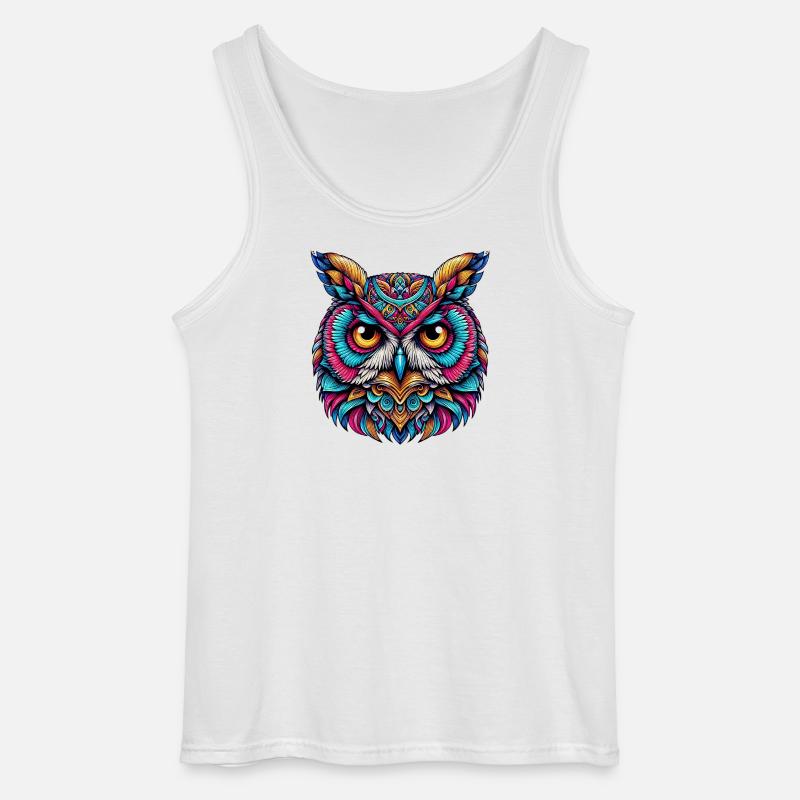 Eule - Gildan Männer Tank Top - Weiß
