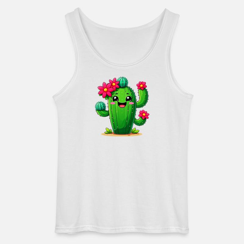 Kaktus - Gildan Männer Tank Top - Weiß