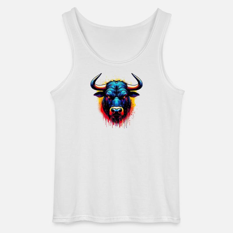 Stier - Gildan Männer Tank Top - Weiß