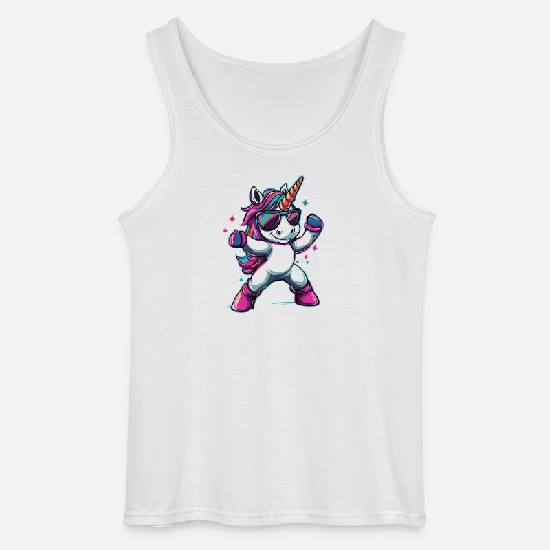 Cooles dabbendes Einhorn mit Sonnenbrille - Gildan Männer Tank Top - Weiß