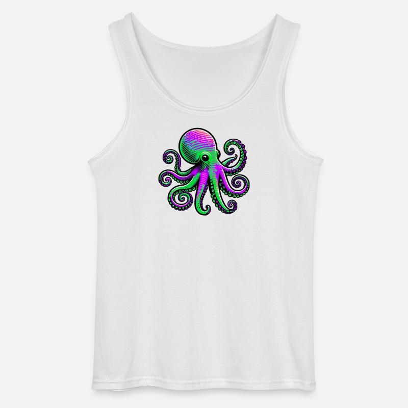 Krake - Gildan Männer Tank Top - Weiß