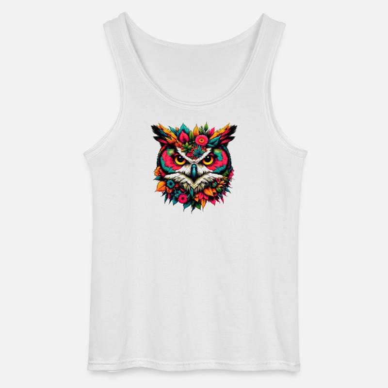 Eule - Gildan Männer Tank Top - Weiß