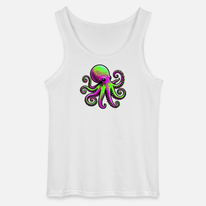 Krake - Gildan Männer Tank Top - Weiß