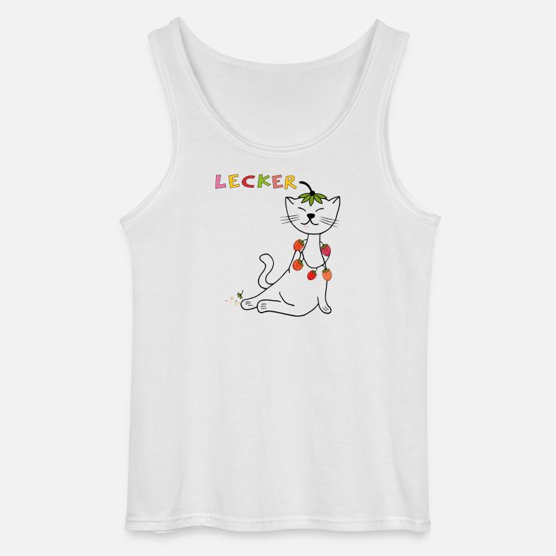Erdbeeren Katze - Gildan Männer Tank Top - Weiß