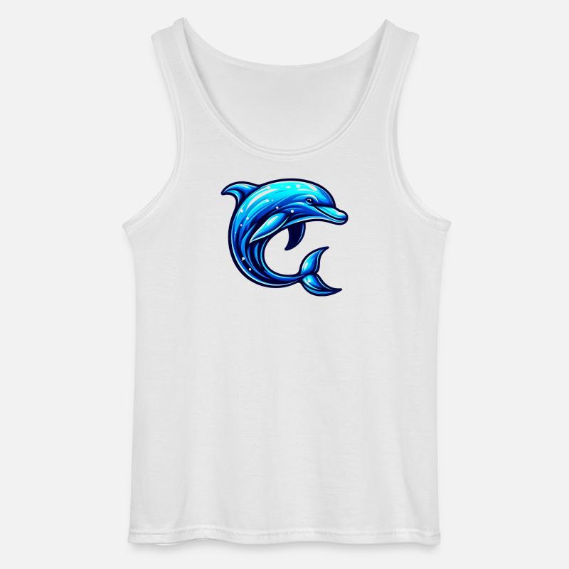 Delfin - Gildan Männer Tank Top - Weiß