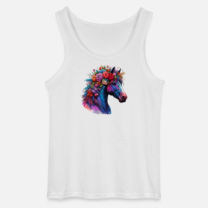 Pferd - Gildan Männer Tank Top - Weiß