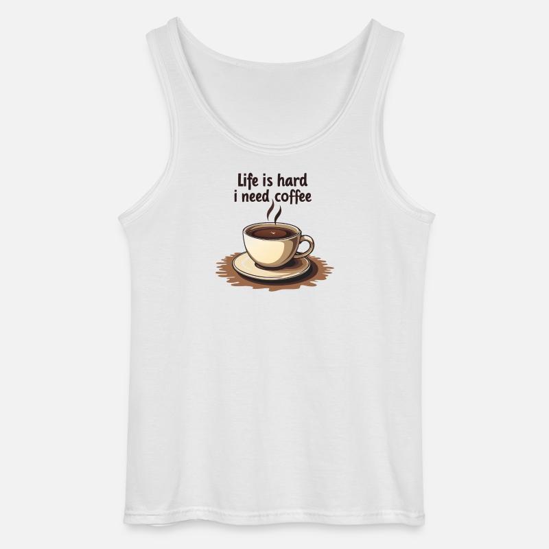 Kaffeetasse mit Textmotivation - Gildan Männer Tank Top - Weiß