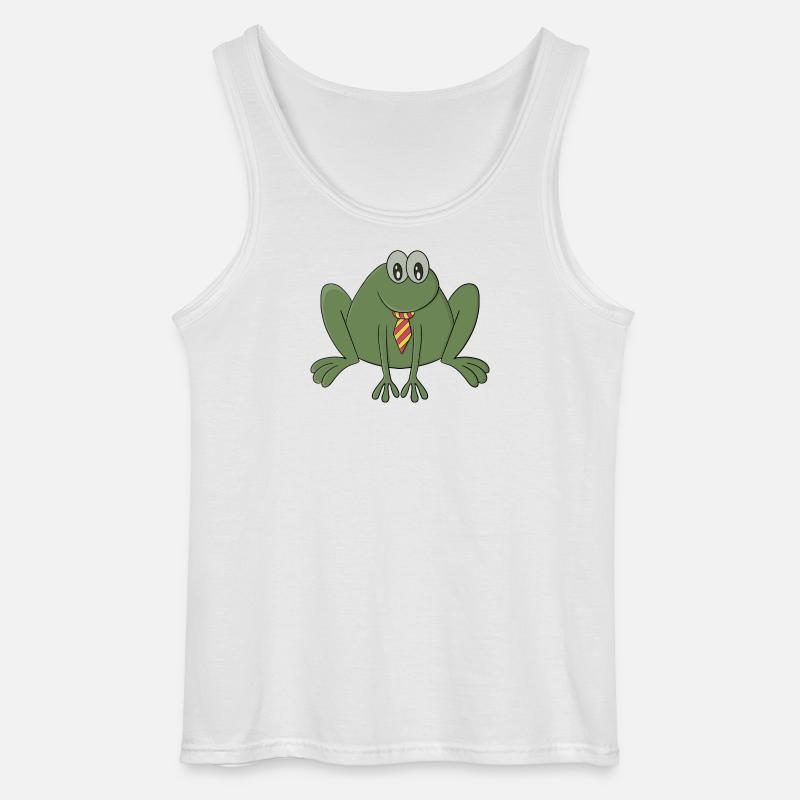 Frosch mit Krawatte - Gildan Männer Tank Top - Weiß