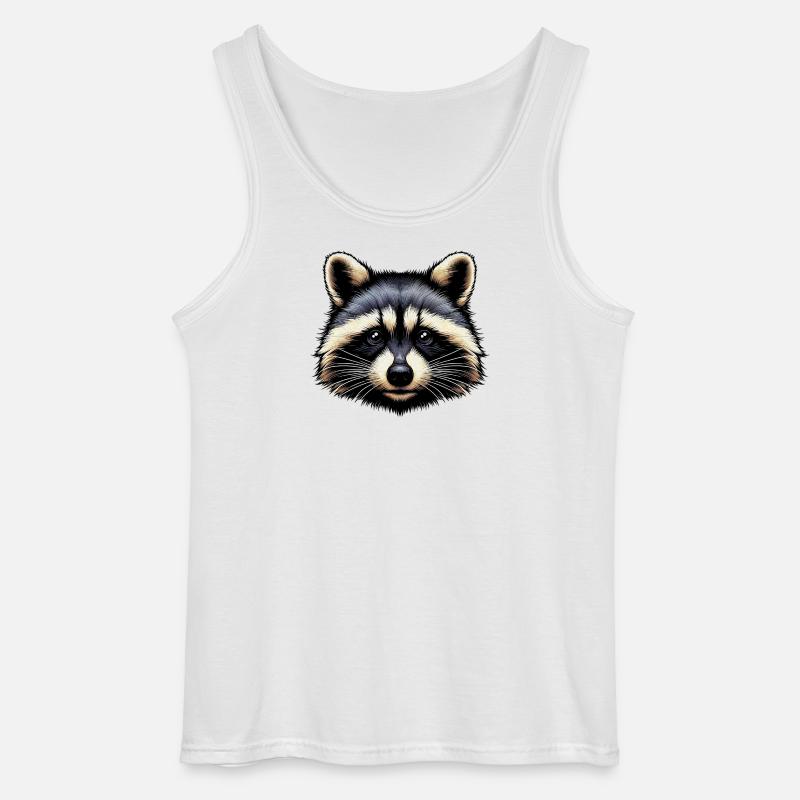 Vaskebjørn - Gildan tanktop til mænd - hvid