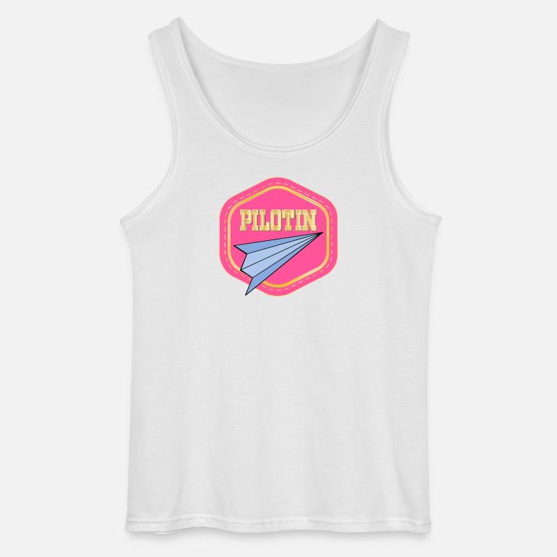LUFTFAHRT PILOTIN - PAPIERFLIEGER - Gildan Männer Tank Top - Weiß
