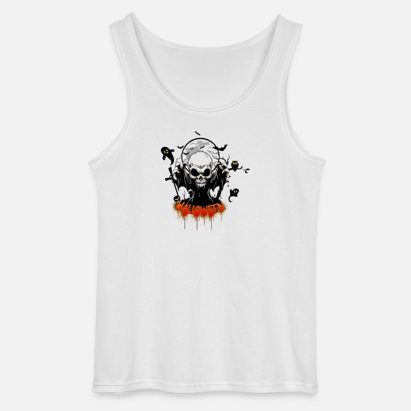 Skull with sharp teeth - Gildan Men’s Tank Top - white