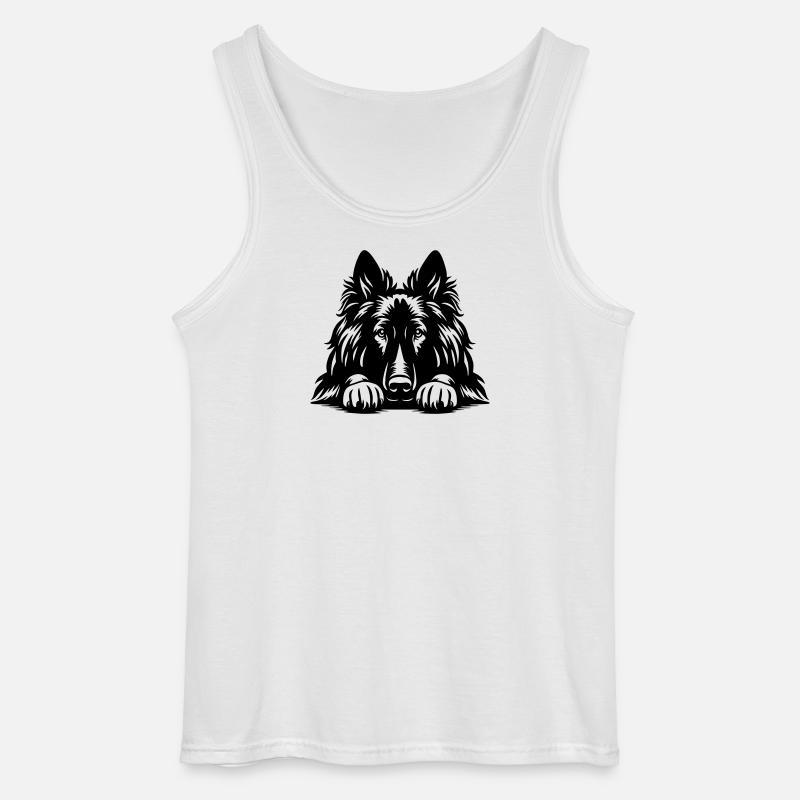 Tervueren Kopf mit Pfoten - Gildan Männer Tank Top - Weiß