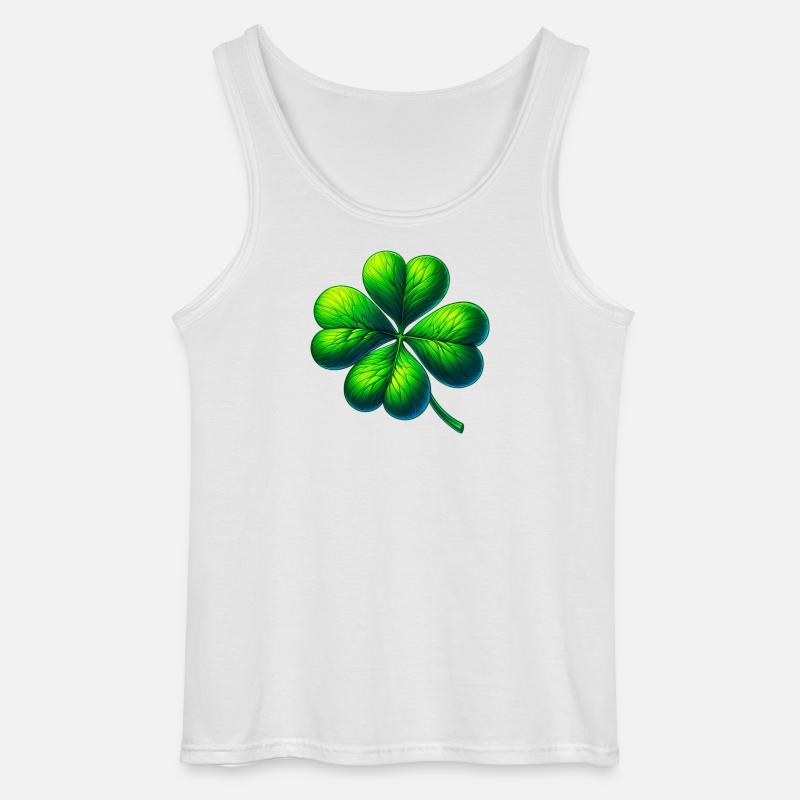 Vierblättriges Kleeblatt - Gildan Männer Tank Top - Weiß
