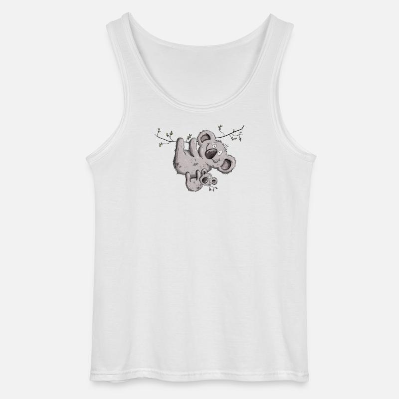 Drolliger Koala Bär Mit Koala Baby - Gildan Männer Tank Top - Weiß