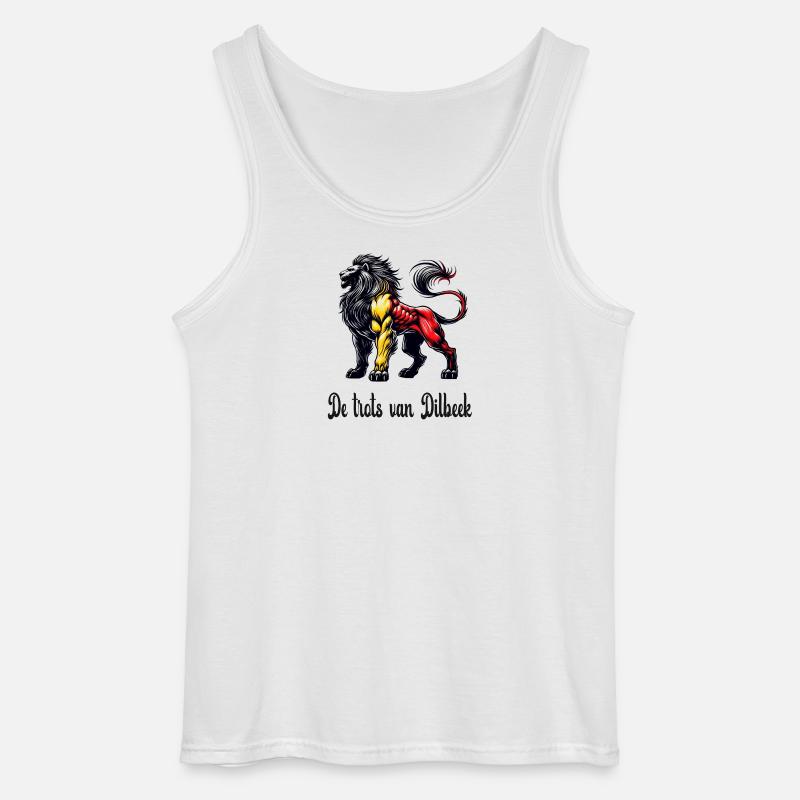 Dilbeek Löwen Flaggen Design - Gildan Männer Tank Top - Weiß