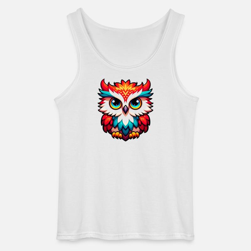 Eule - Gildan Männer Tank Top - Weiß