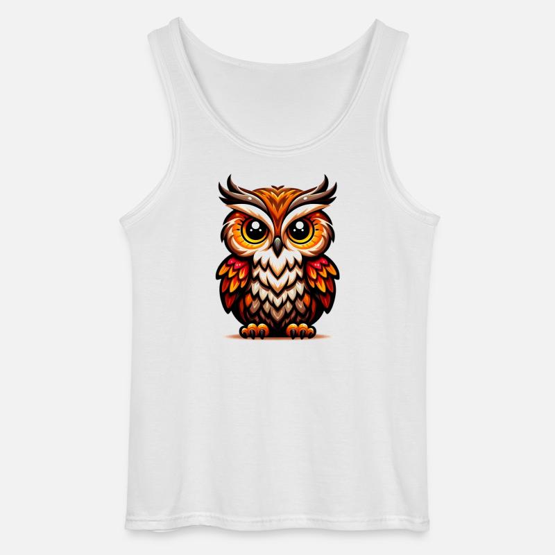 Eule - Gildan Männer Tank Top - Weiß