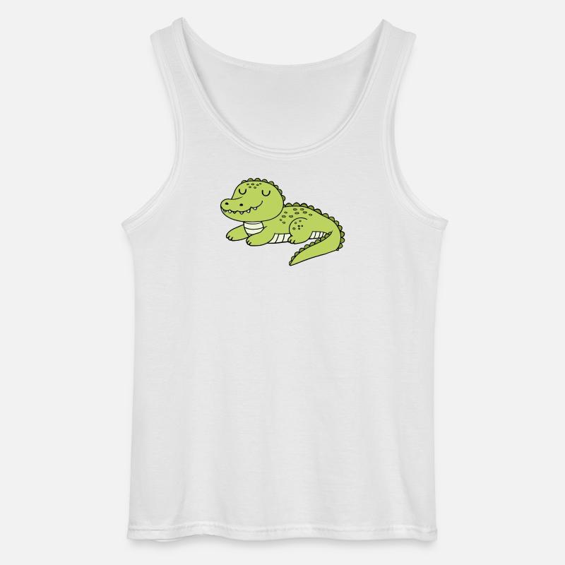 Krokodil - Gildan Männer Tank Top - Weiß