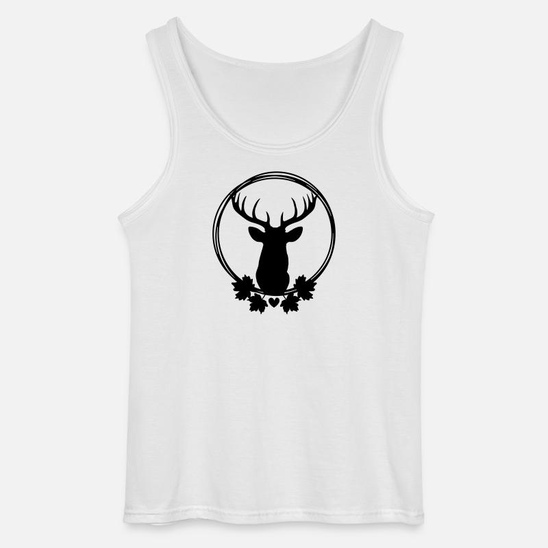 Kranz mit Hirsch - Gildan Männer Tank Top - Weiß