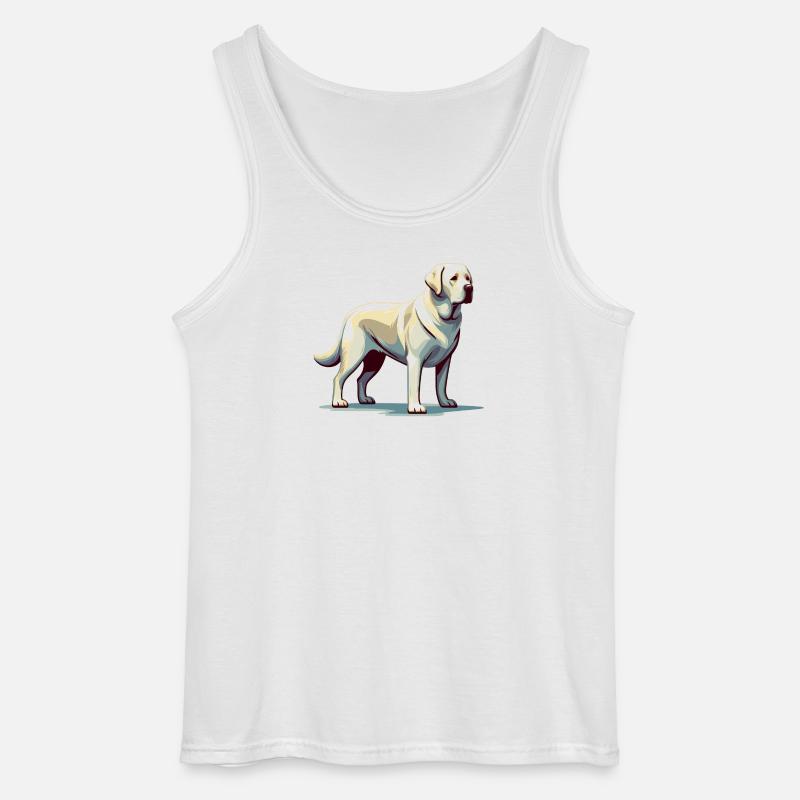 Standing White Labrador - Gildan Men’s Tank Top - white