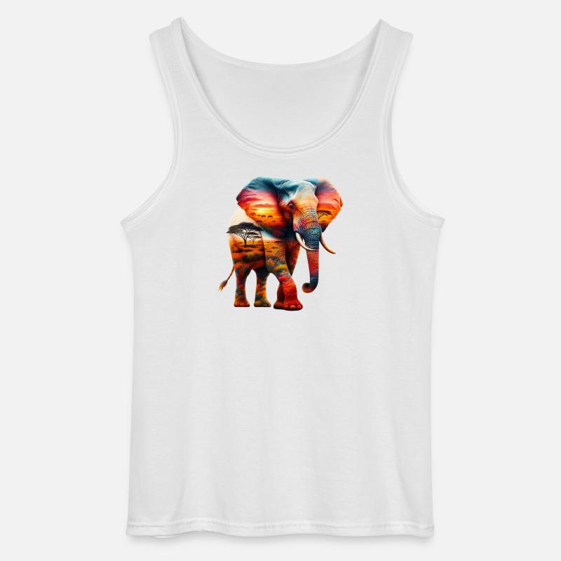 Elefant - Gildan Männer Tank Top - Weiß