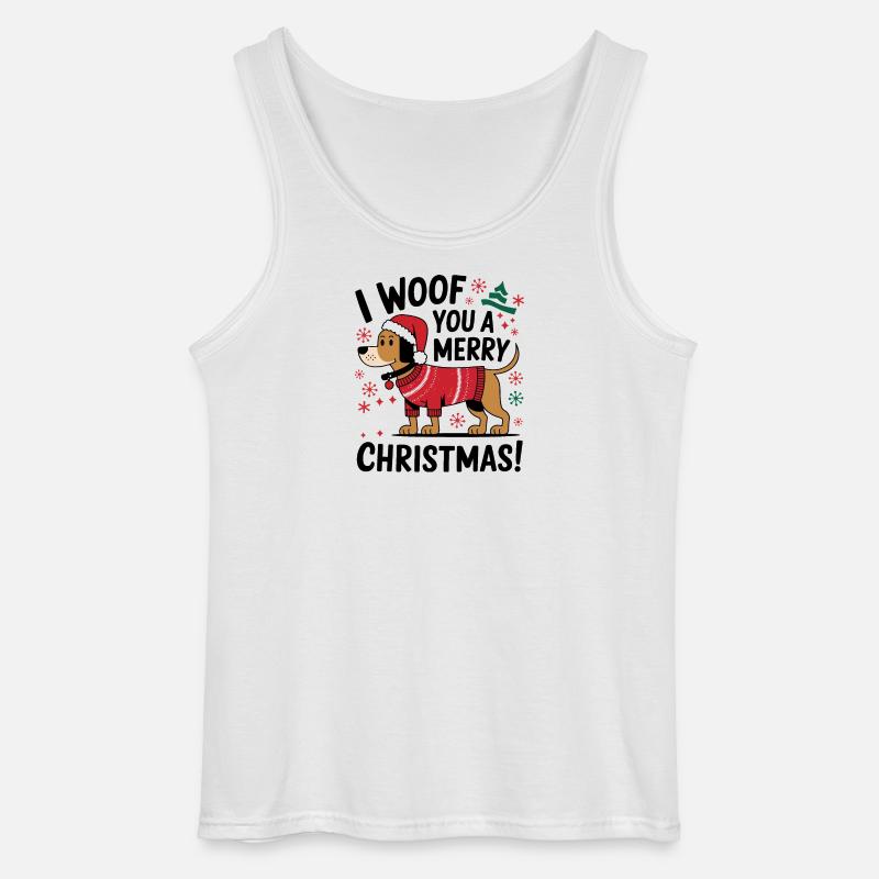 Festlicher Hund im Weihnachtspullover - Gildan Männer Tank Top - Weiß
