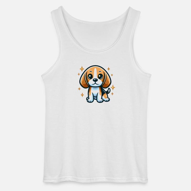 Beagle Chibi Dog - Gildan Men’s Tank Top - white