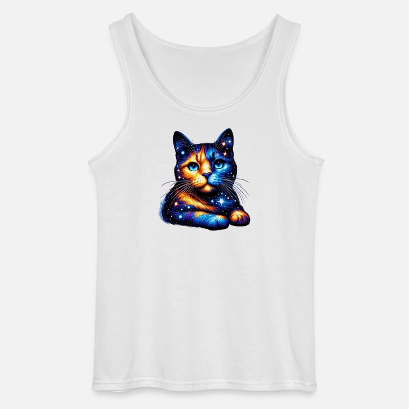 Cat - Gildan Men’s Tank Top - white