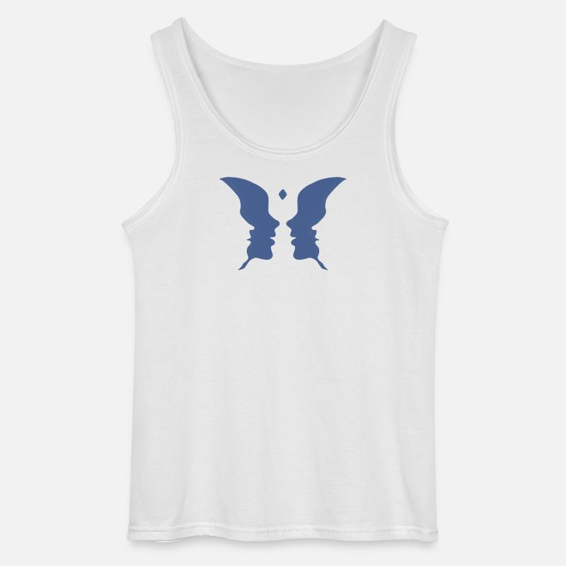 Küssende Gesichter oder ein Schmetterling - Gildan Männer Tank Top - Weiß