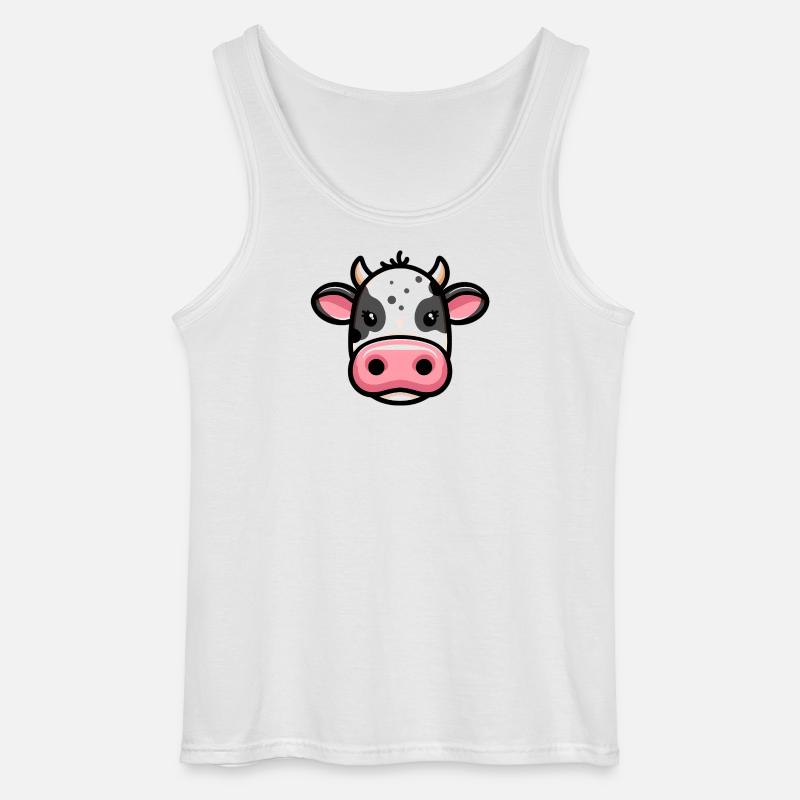 Mucca - Canotta da uomo Gildan - bianco