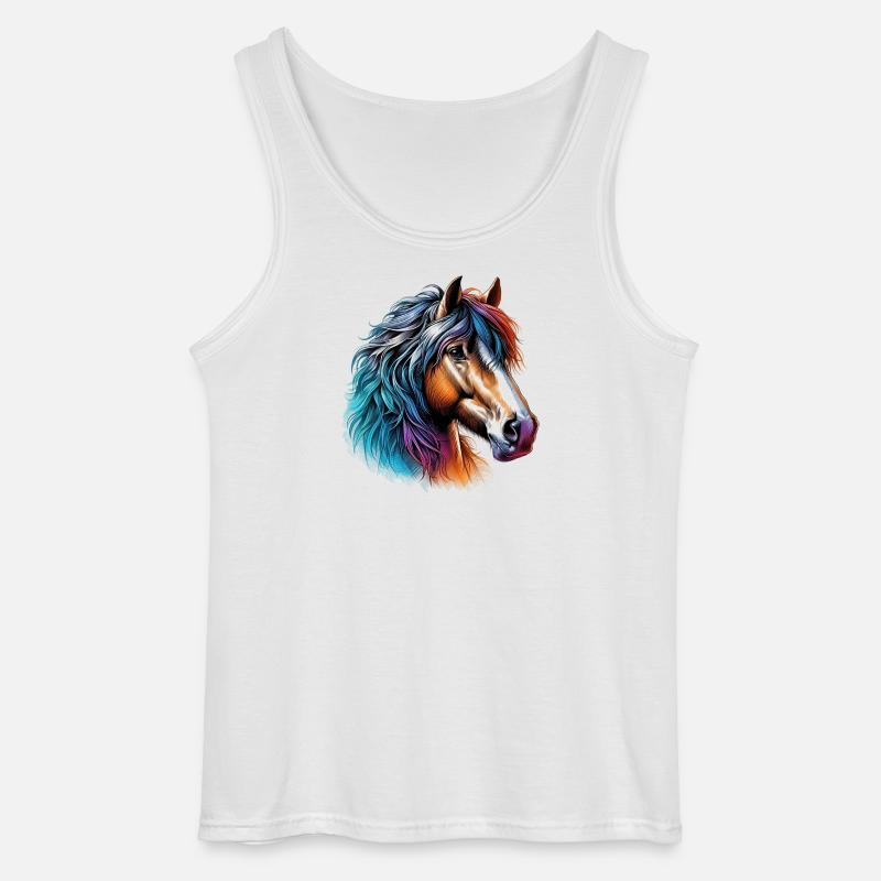 Pferd - Gildan Männer Tank Top - Weiß