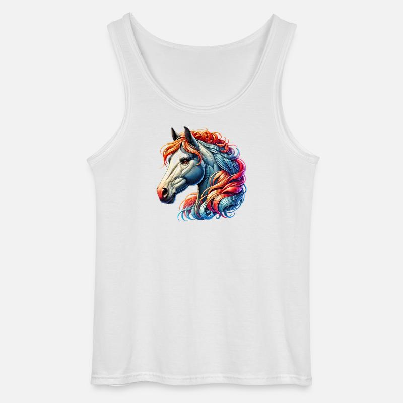 Pferd - Gildan Männer Tank Top - Weiß