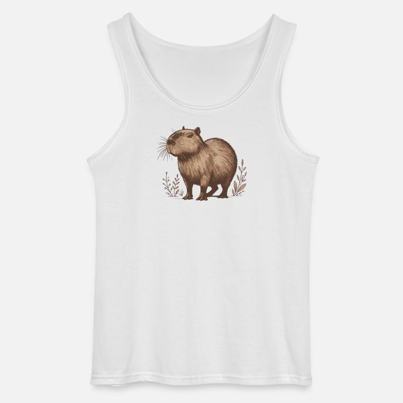 Capybara - Gildan Männer Tank Top - Weiß
