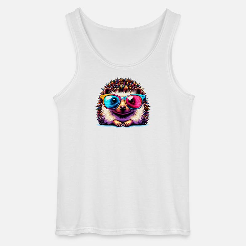 Igel mit Sonnenbrille - Gildan Männer Tank Top - Weiß