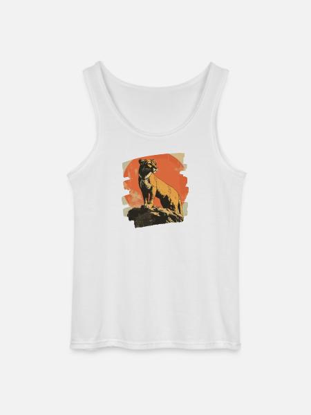 Lion from mountain Retro - Gildan Men’s Tank Top - white