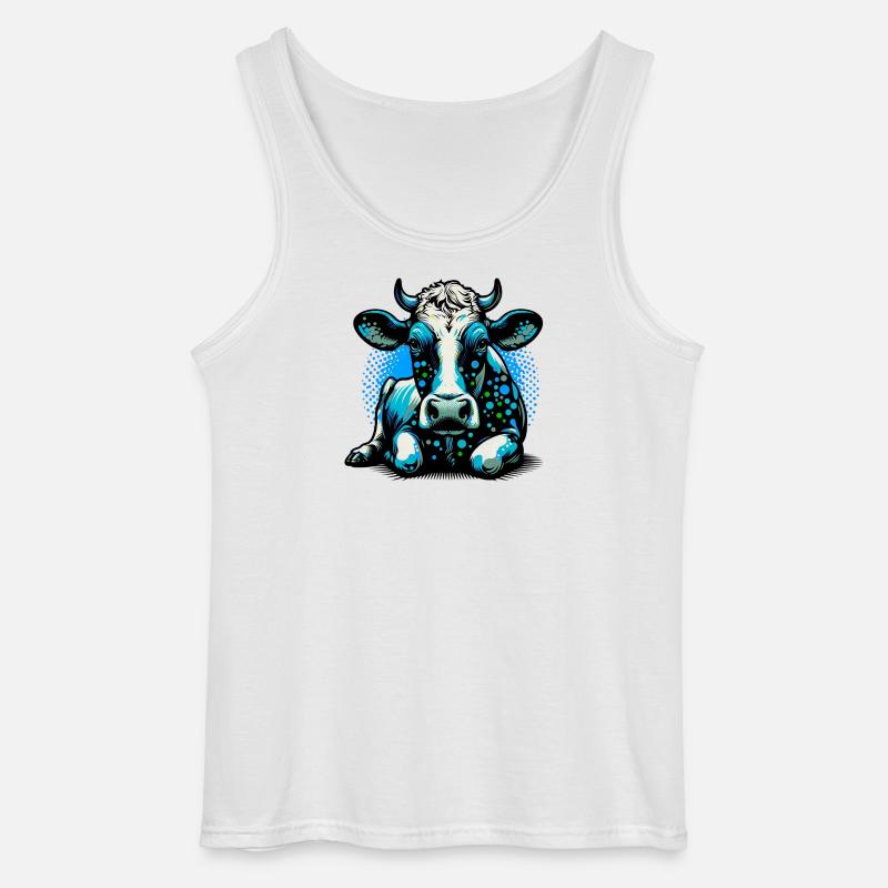 Kuh - Gildan Männer Tank Top - Weiß
