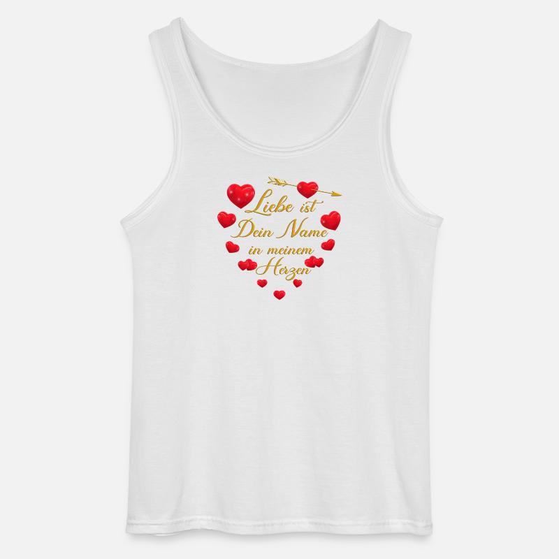 Romantisches Herz-Design - Liebe ist dein Name - Gildan Männer Tank Top - Weiß
