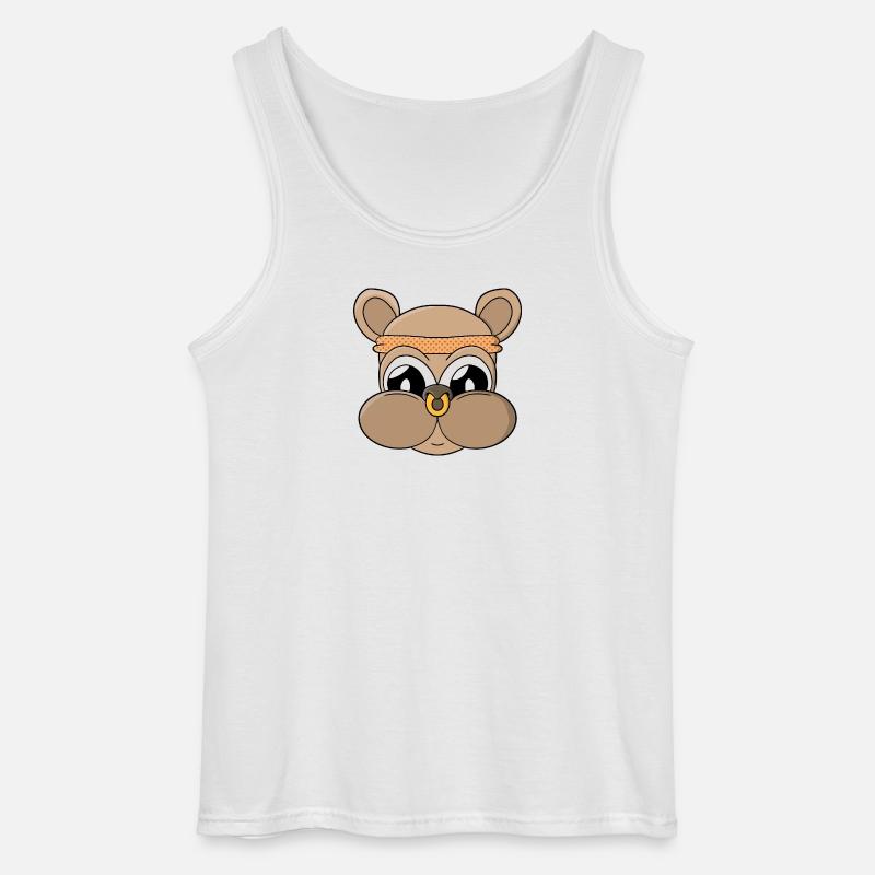 Süßer Bär mit Piercing - Gildan Männer Tank Top - Weiß