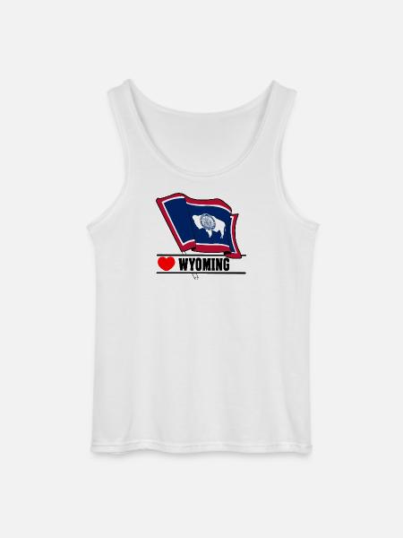 Drapeau Wyoming au cœur du WYOMING - Débardeur Gildan Homme - blanc