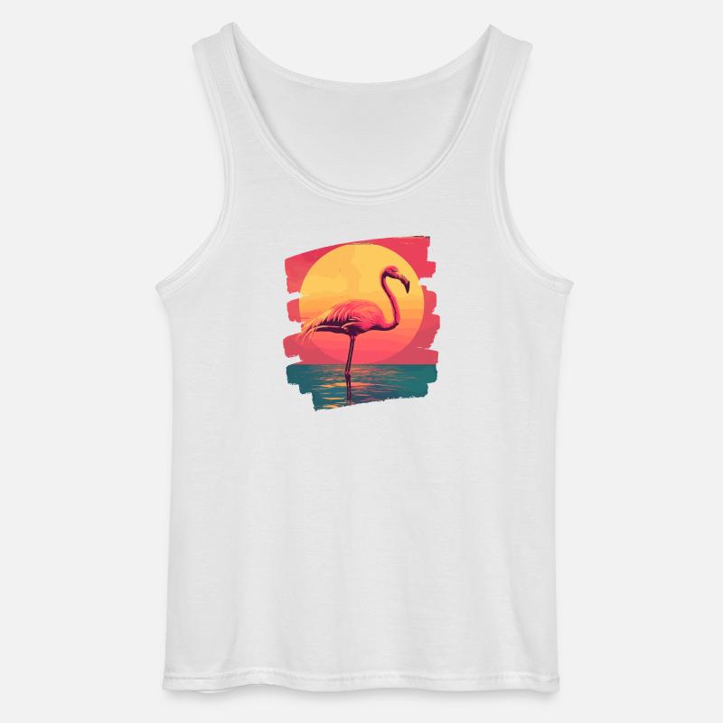 Flamingo - Gildan Männer Tank Top - Weiß