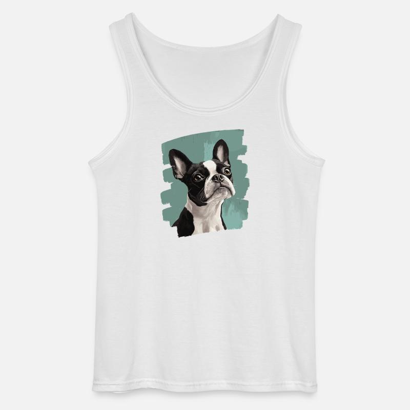 Boston Terrier - Gildan Männer Tank Top - Weiß