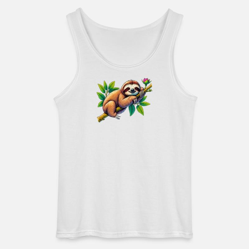 Faultier - Gildan Männer Tank Top - Weiß