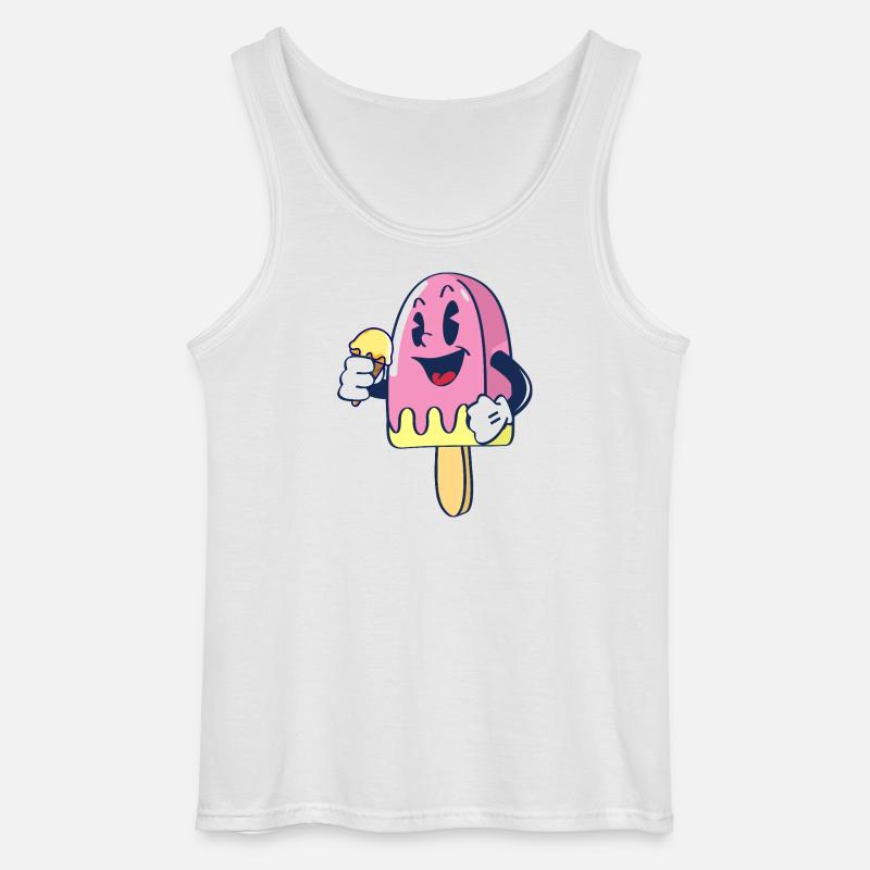 Fröhlicher Kindereis Charakter Eiscreme Eis - Gildan Männer Tank Top - Weiß